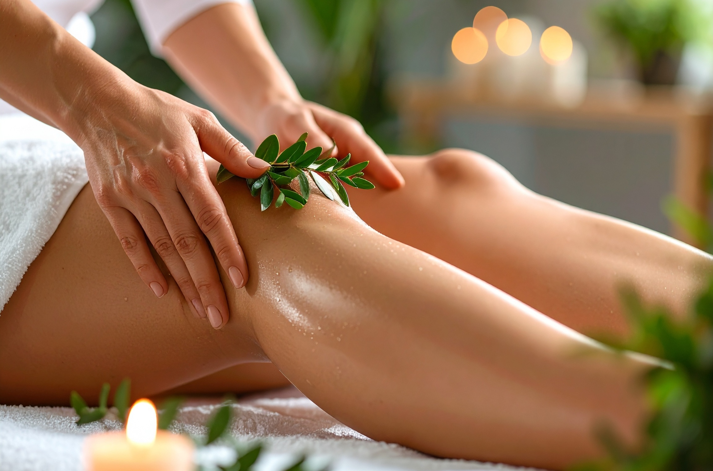Firefly_a realistic image of a lymph drainage massage focusing on the thigh 715126